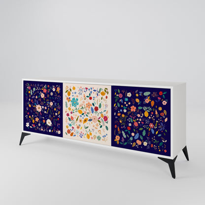 FLORAL COMBINATION Madia a 3 Ante in Finitura Bianca