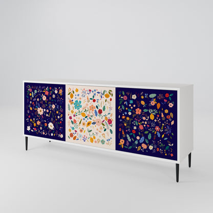 FLORAL COMBINATION Madia a 3 Ante in Finitura Bianca