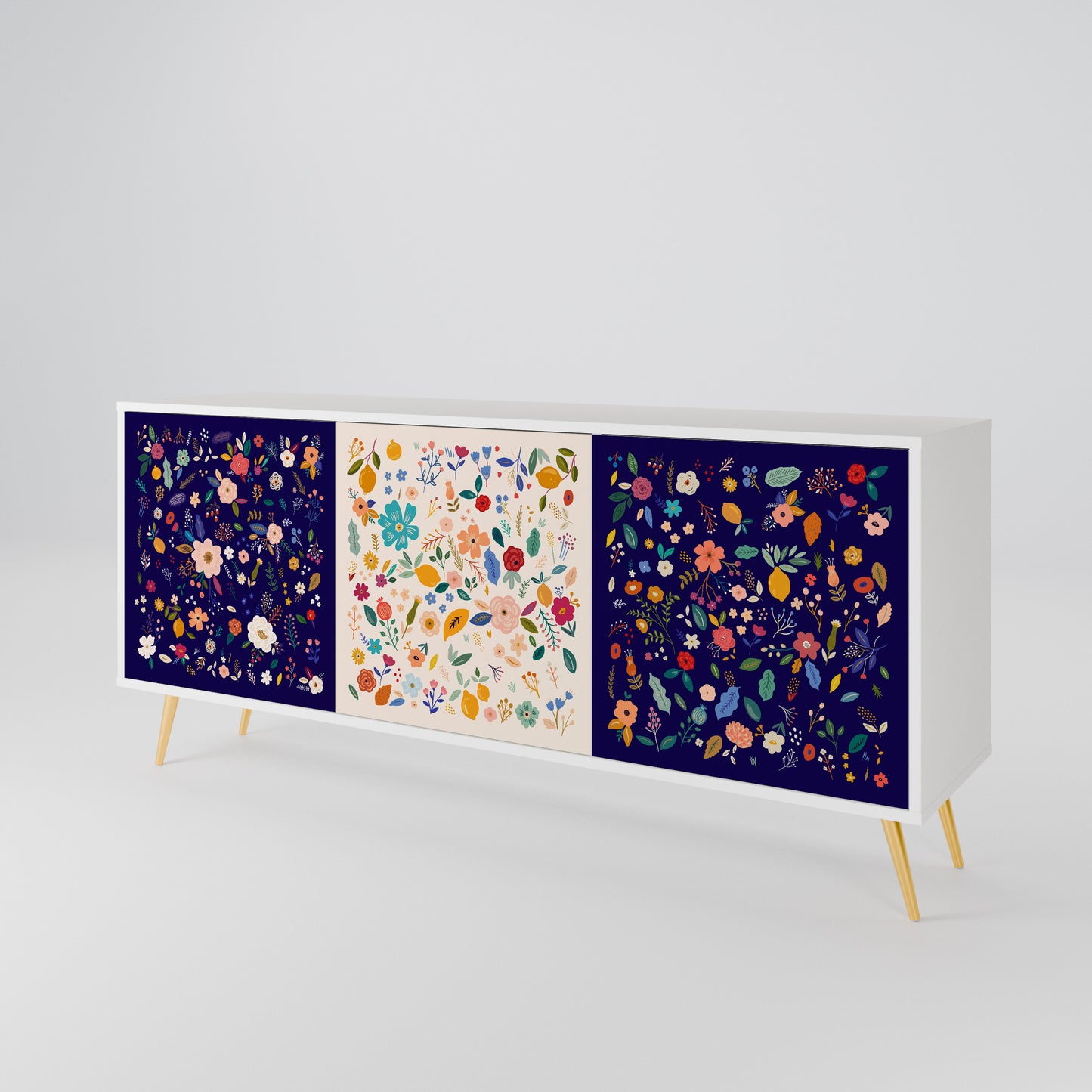 FLORAL COMBINATION Madia a 3 Ante in Finitura Bianca