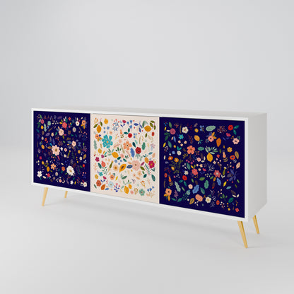 FLORAL COMBINATION Madia a 3 Ante in Finitura Bianca