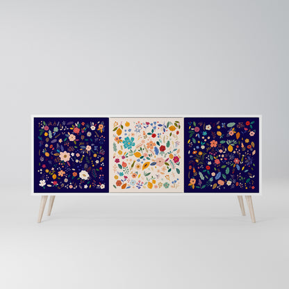 FLORAL COMBINATION Madia a 3 Ante in Finitura Bianca