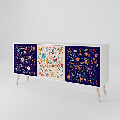 FLORAL COMBINATION Madia a 3 Ante in Finitura Bianca