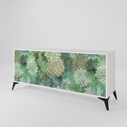 SUCCULENT CLUSTER Madia a 3 Ante in Finitura Bianca