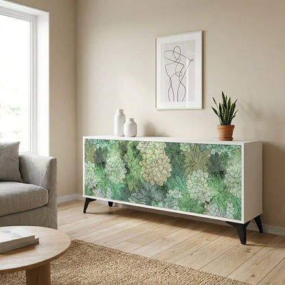 SUCCULENT CLUSTER Madia a 3 Ante in Finitura Bianca