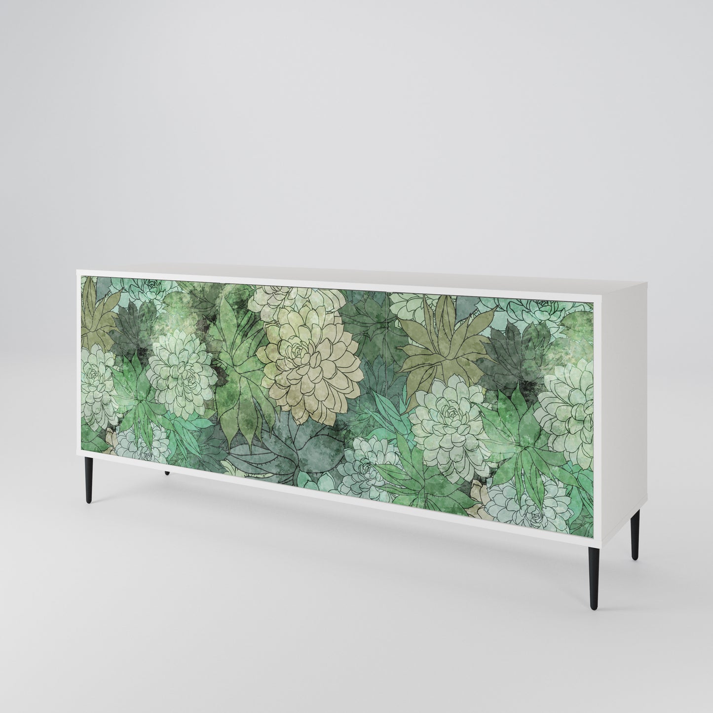 SUCCULENT CLUSTER Madia a 3 Ante in Finitura Bianca