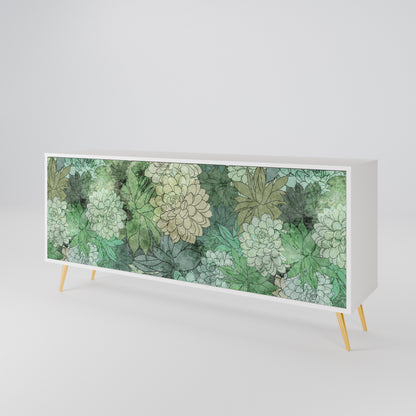 SUCCULENT CLUSTER Madia a 3 Ante in Finitura Bianca