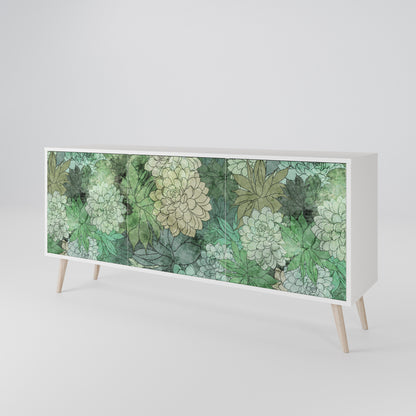 SUCCULENT CLUSTER Madia a 3 Ante in Finitura Bianca