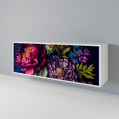 BLOOMING ELEGANCE 3-Door Sideboard in White Finish