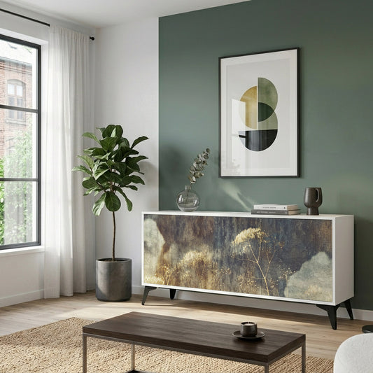 GENTLE POWER 3-Door Sideboard in White Finish