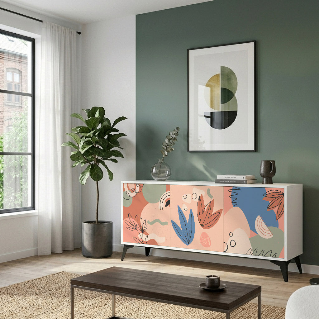 PASTEL DESTINY Madia a 3 Ante in Finitura Bianca