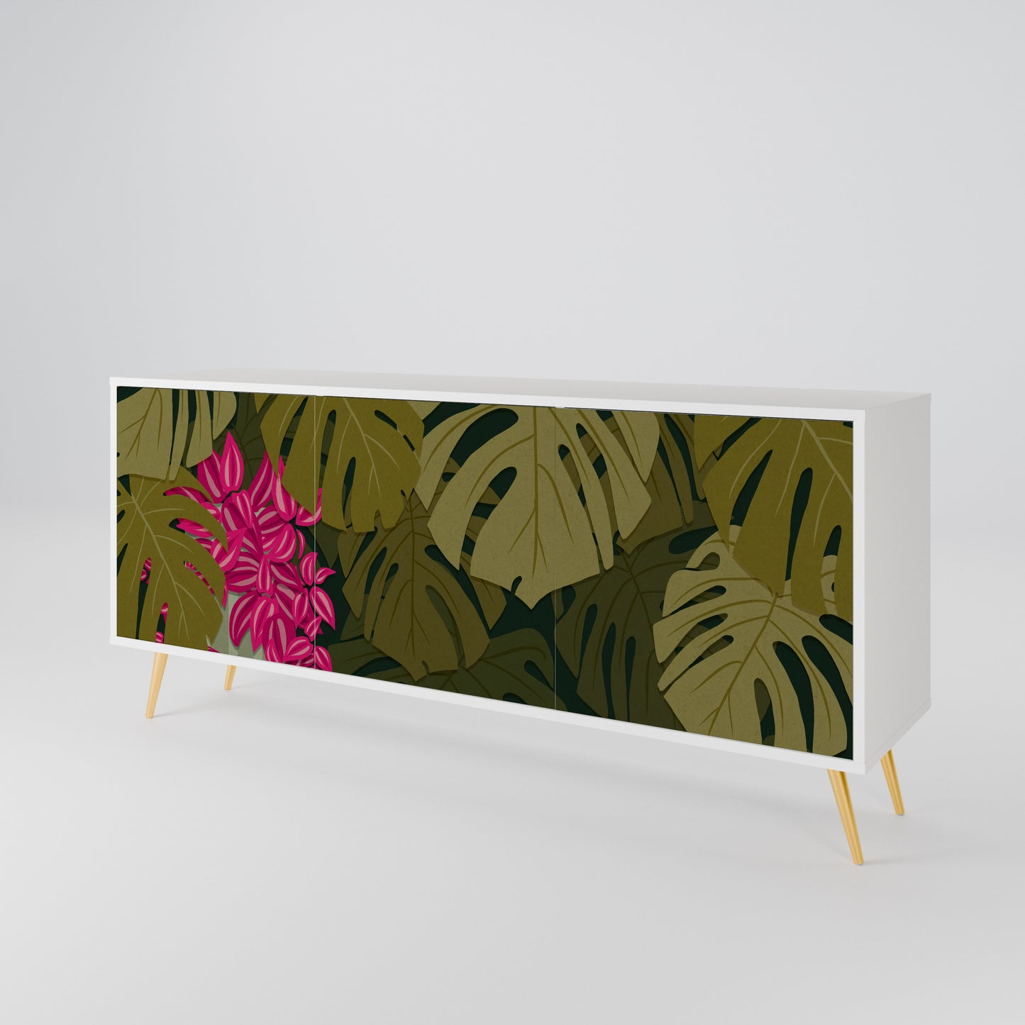 TROPICAL BEAUTY 3-Door Sideboard in White Finish