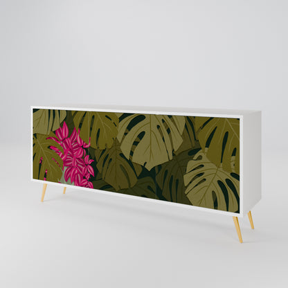 TROPICAL BEAUTY 3-Door Sideboard in White Finish