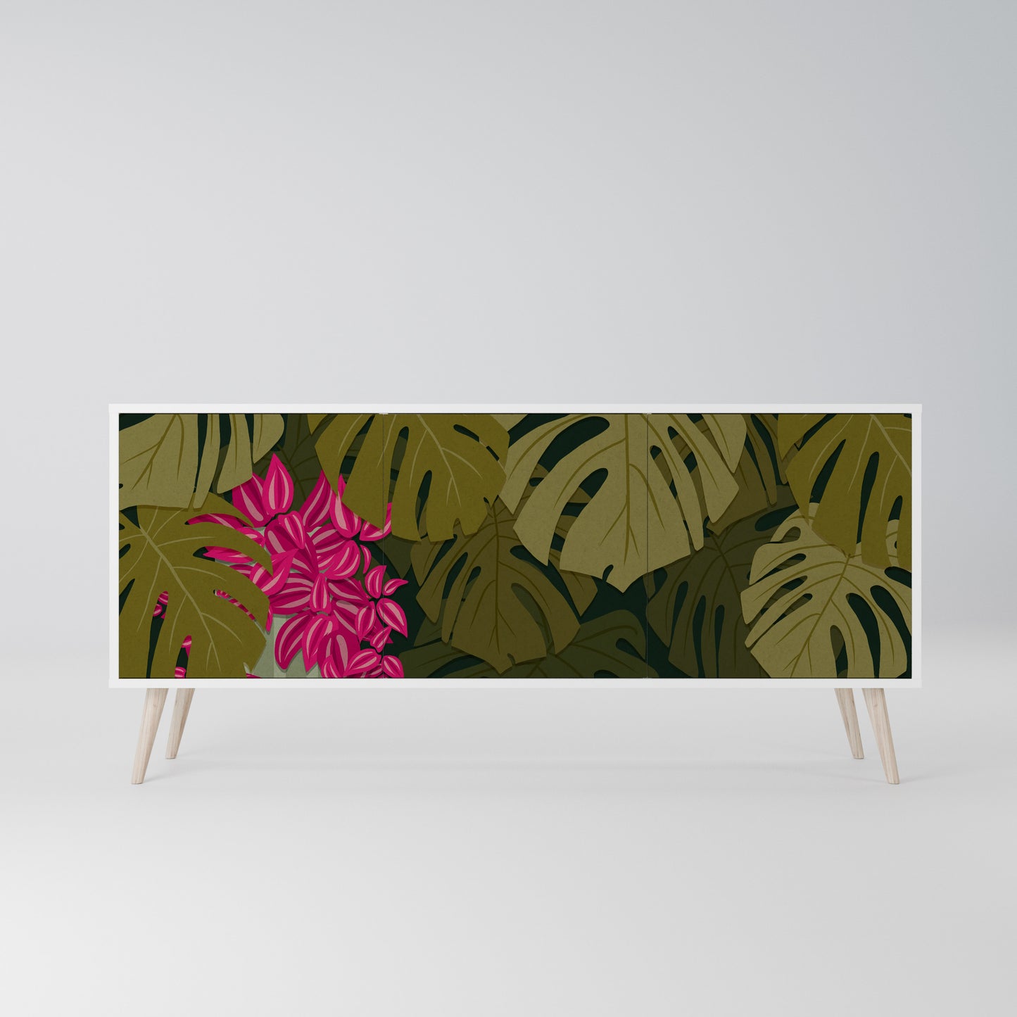 TROPICAL BEAUTY 3-Door Sideboard in White Finish