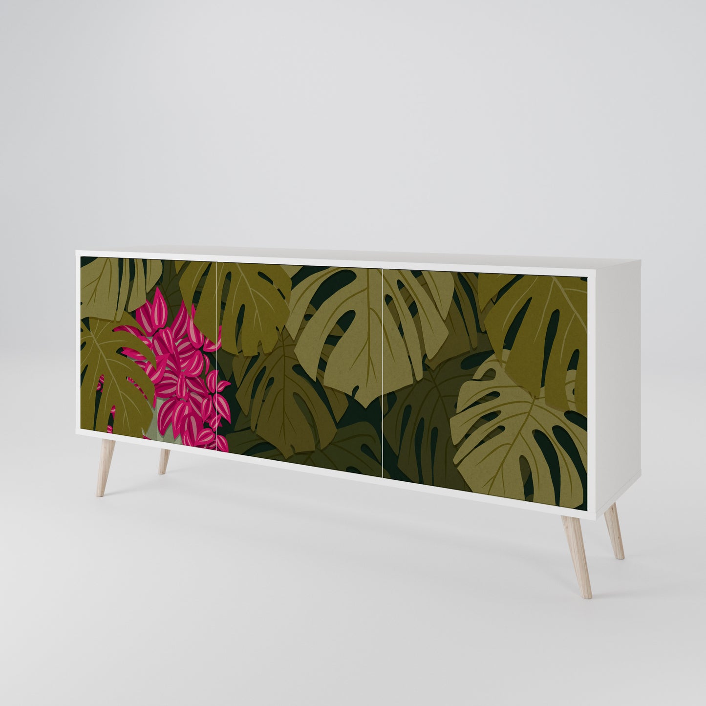 TROPICAL BEAUTY 3-Door Sideboard in White Finish