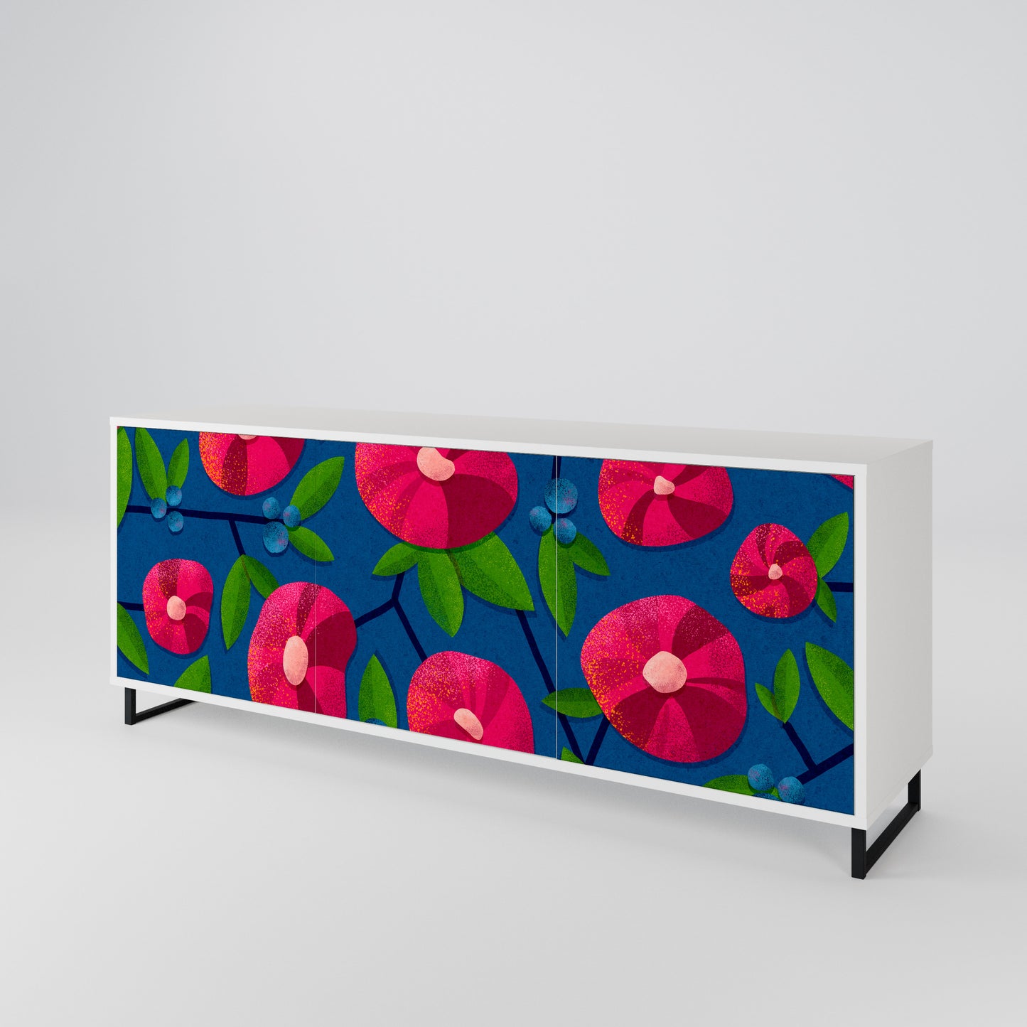 SPRING THOUGHTS Madia a 3 Ante in Finitura Bianca