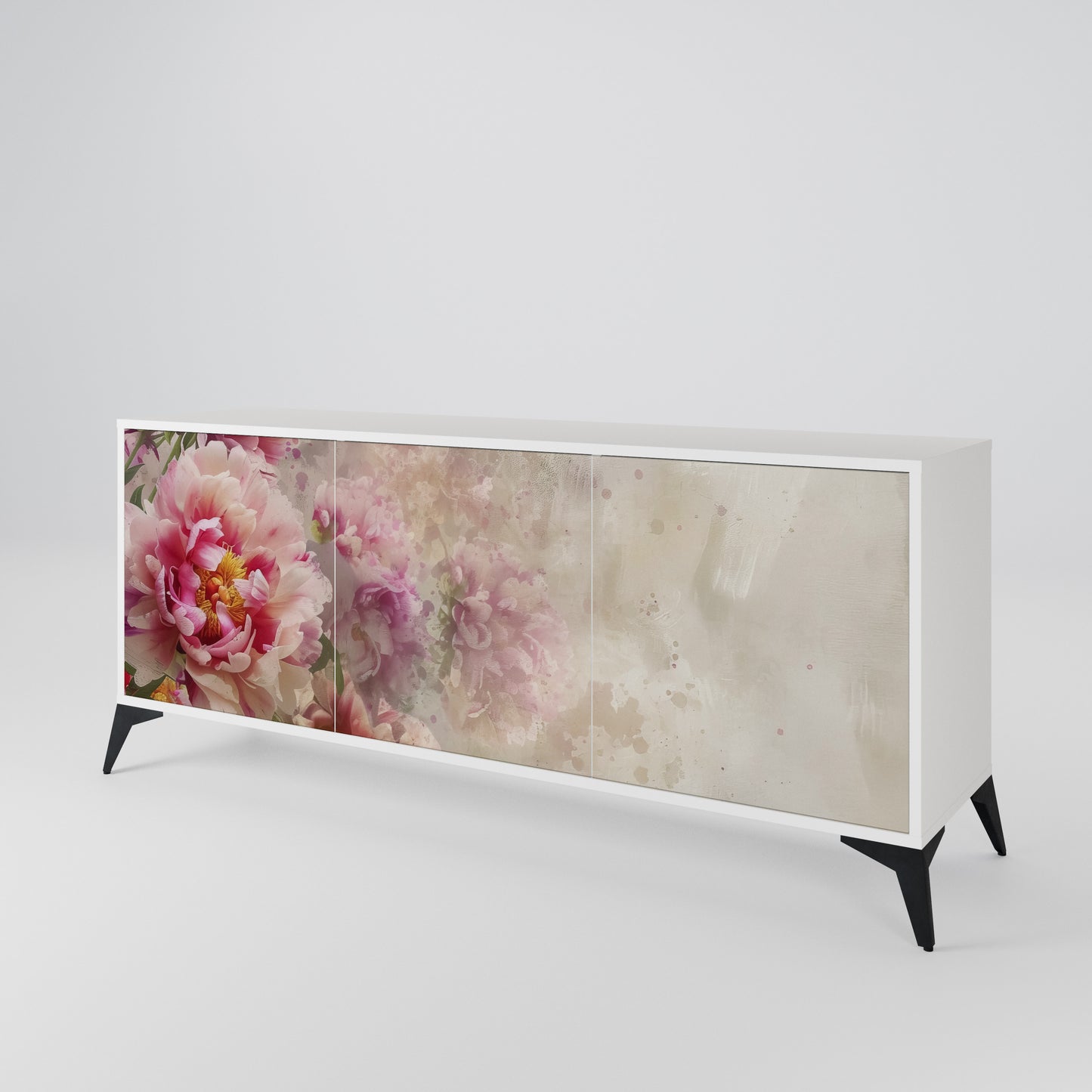 PEONY WHISPER Madia a 3 Ante in Finitura Bianca