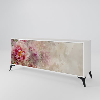 PEONY WHISPER Madia a 3 Ante in Finitura Bianca
