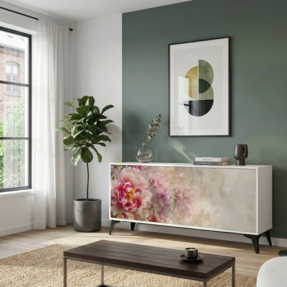 PEONY WHISPER Madia a 3 Ante in Finitura Bianca