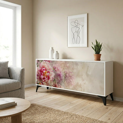 PEONY WHISPER Madia a 3 Ante in Finitura Bianca