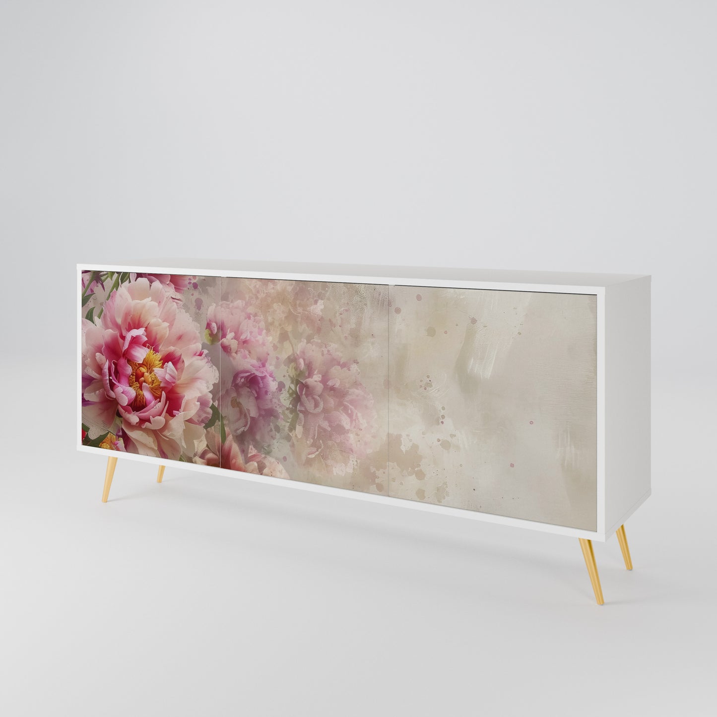 PEONY WHISPER Madia a 3 Ante in Finitura Bianca