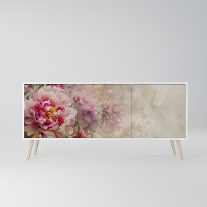 PEONY WHISPER Madia a 3 Ante in Finitura Bianca