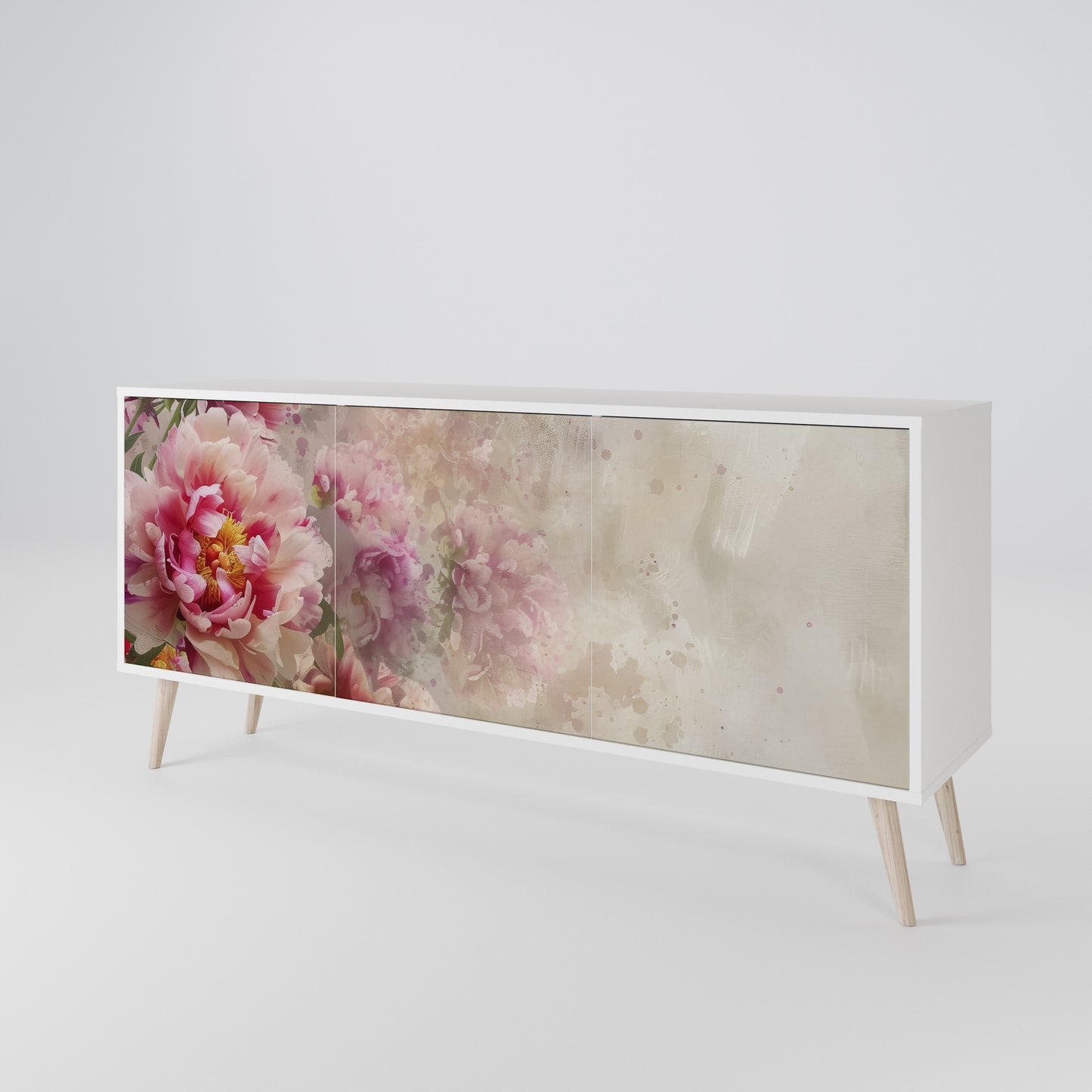 PEONY WHISPER Madia a 3 Ante in Finitura Bianca
