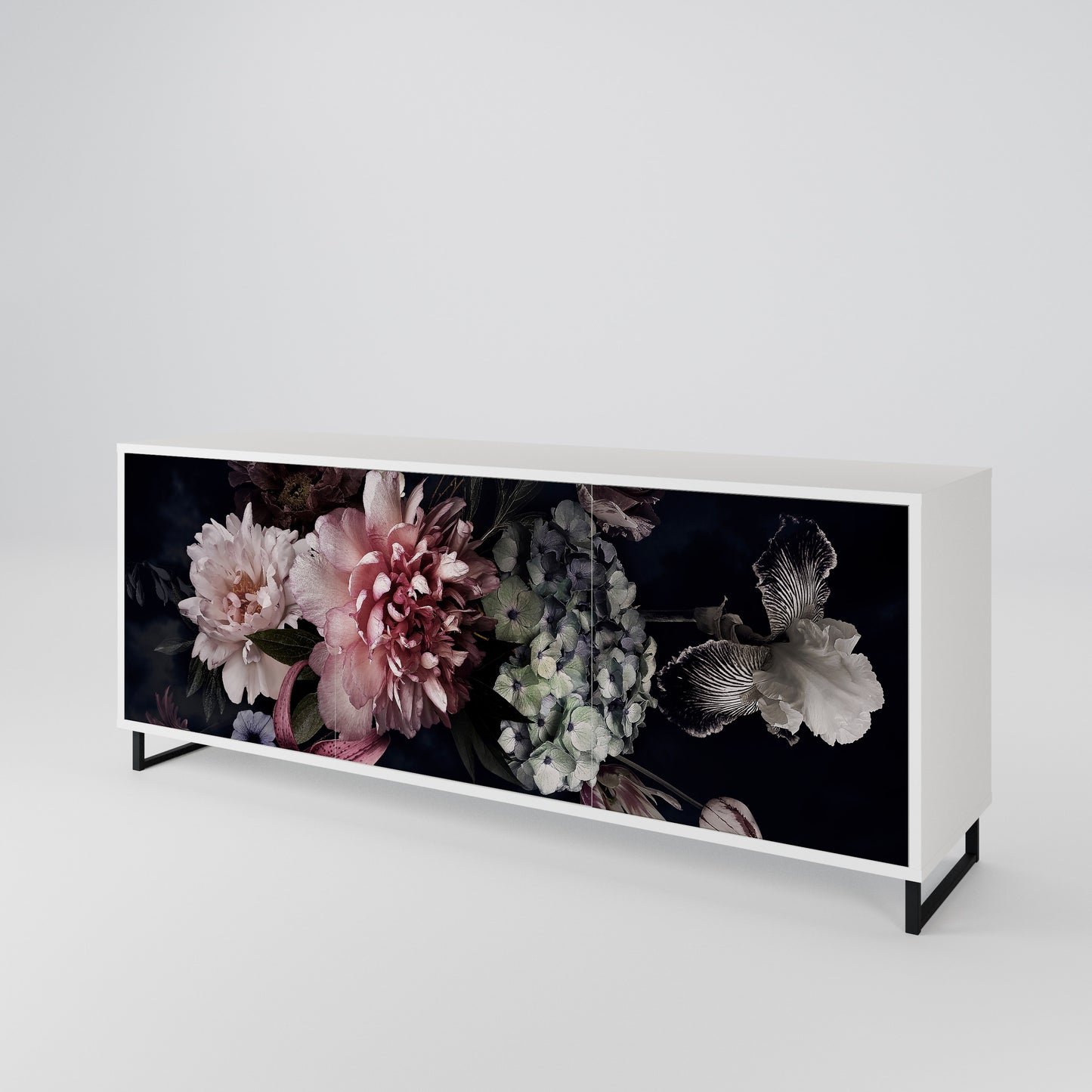 PURE BLOSSOM Madia a 3 Ante in Finitura Bianca