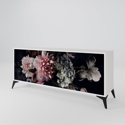 PURE BLOSSOM Madia a 3 Ante in Finitura Bianca