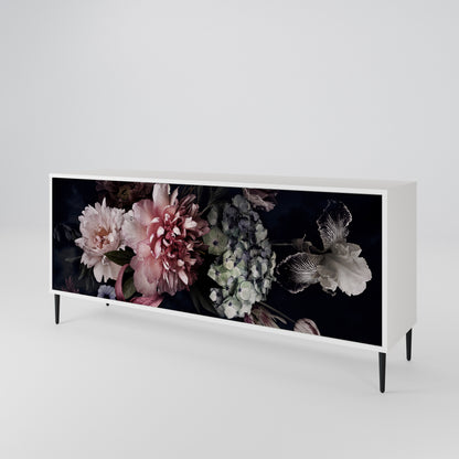PURE BLOSSOM Madia a 3 Ante in Finitura Bianca
