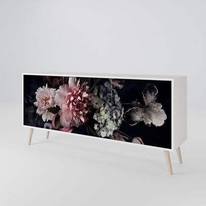 PURE BLOSSOM Madia a 3 Ante in Finitura Bianca