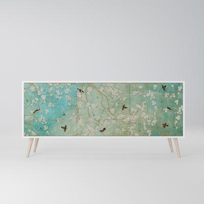 BLOOMING CHARM Madia a 3 Ante in Finitura Bianca