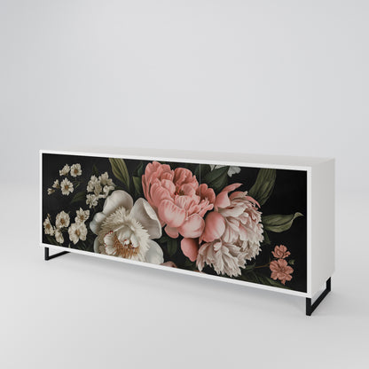 LUSH ELEGANCE Madia a 3 Ante in Finitura Bianca