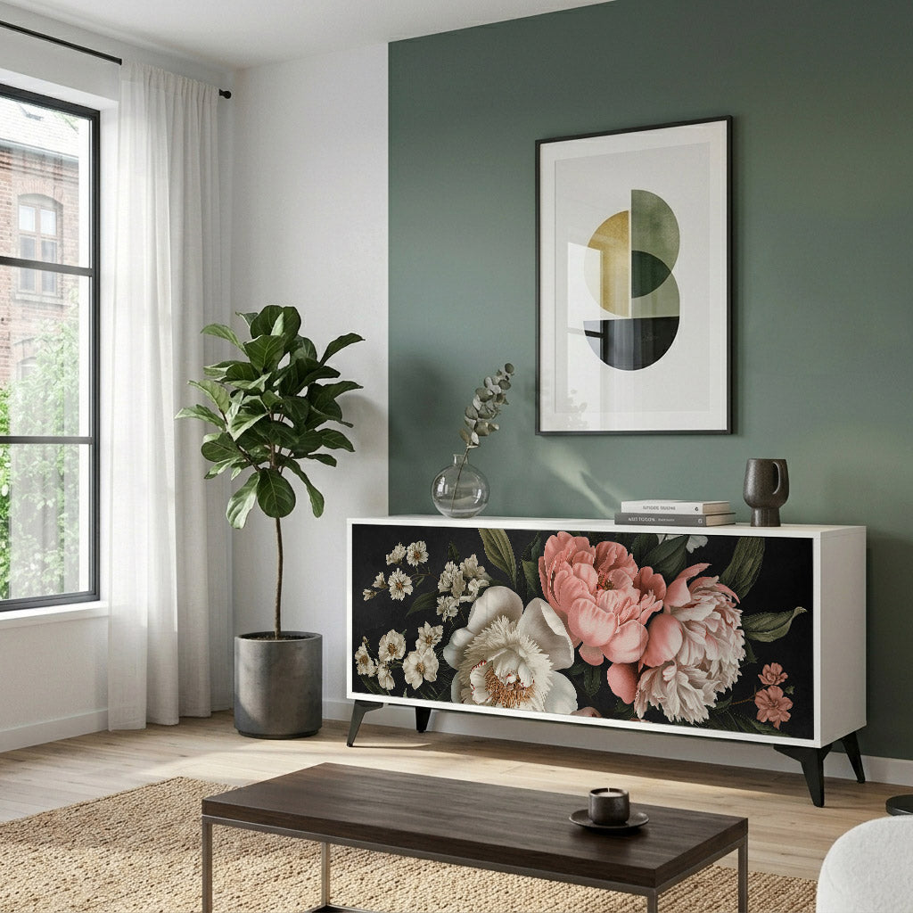 LUSH ELEGANCE Madia a 3 Ante in Finitura Bianca