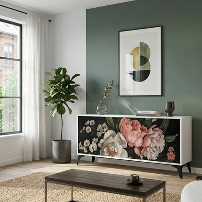 LUSH ELEGANCE Madia a 3 Ante in Finitura Bianca