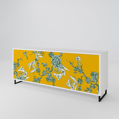 YELLOW CHINOISERIE Madia a 3 Ante in Finitura Bianca
