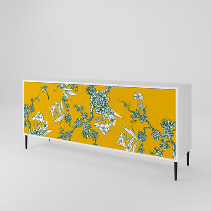 YELLOW CHINOISERIE Madia a 3 Ante in Finitura Bianca