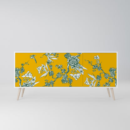 YELLOW CHINOISERIE Madia a 3 Ante in Finitura Bianca