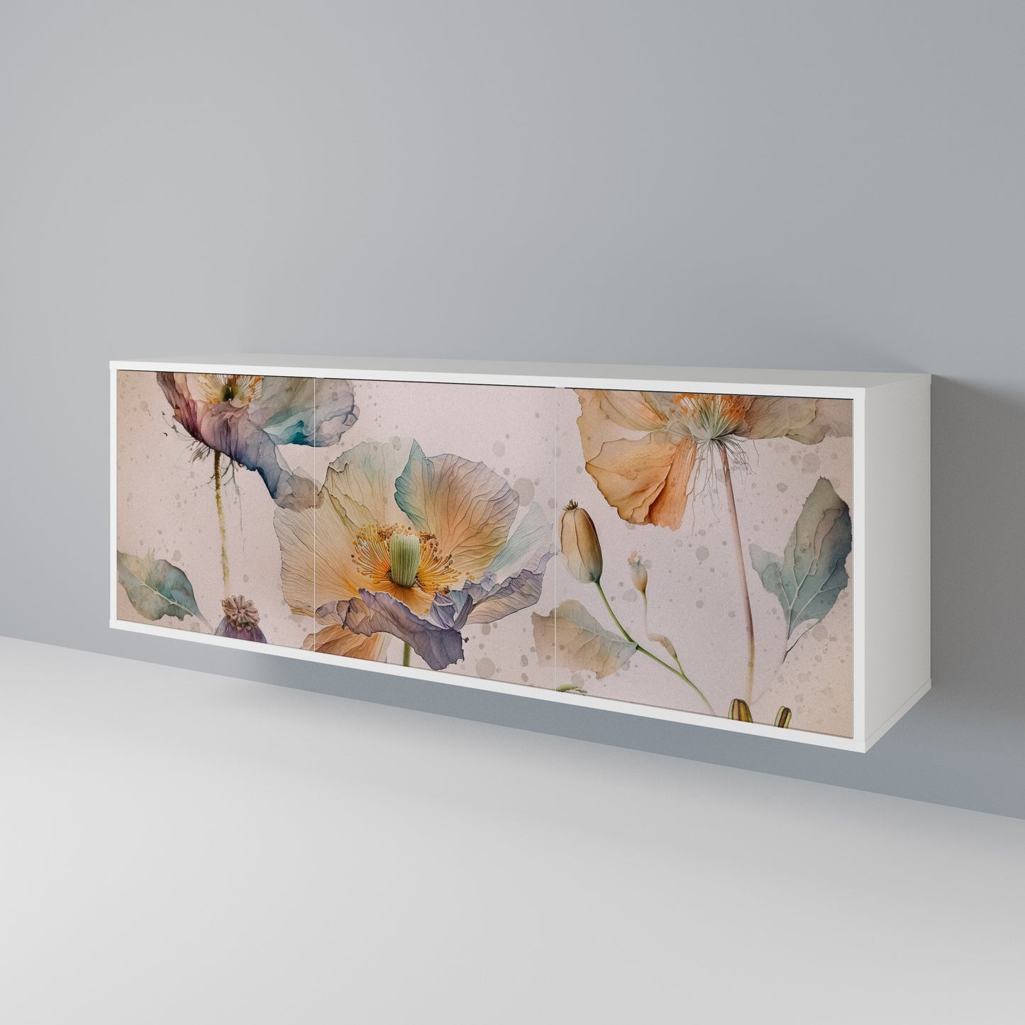 SOFTEN POPPY Madia a 3 Ante in Finitura Bianca