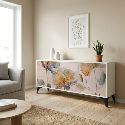 SOFTEN POPPY Madia a 3 Ante in Finitura Bianca