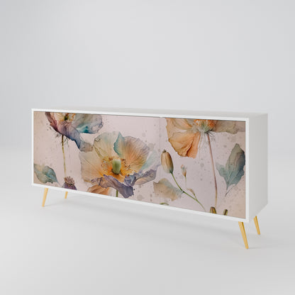 SOFTEN POPPY Madia a 3 Ante in Finitura Bianca