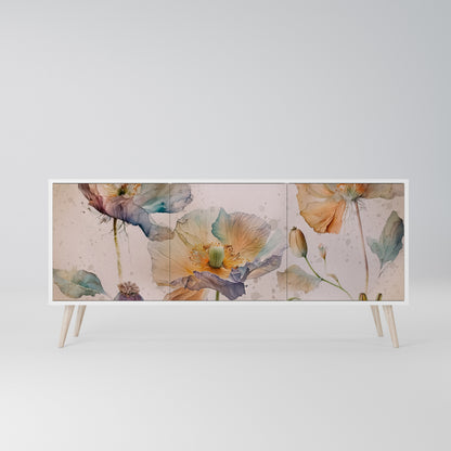 SOFTEN POPPY Madia a 3 Ante in Finitura Bianca