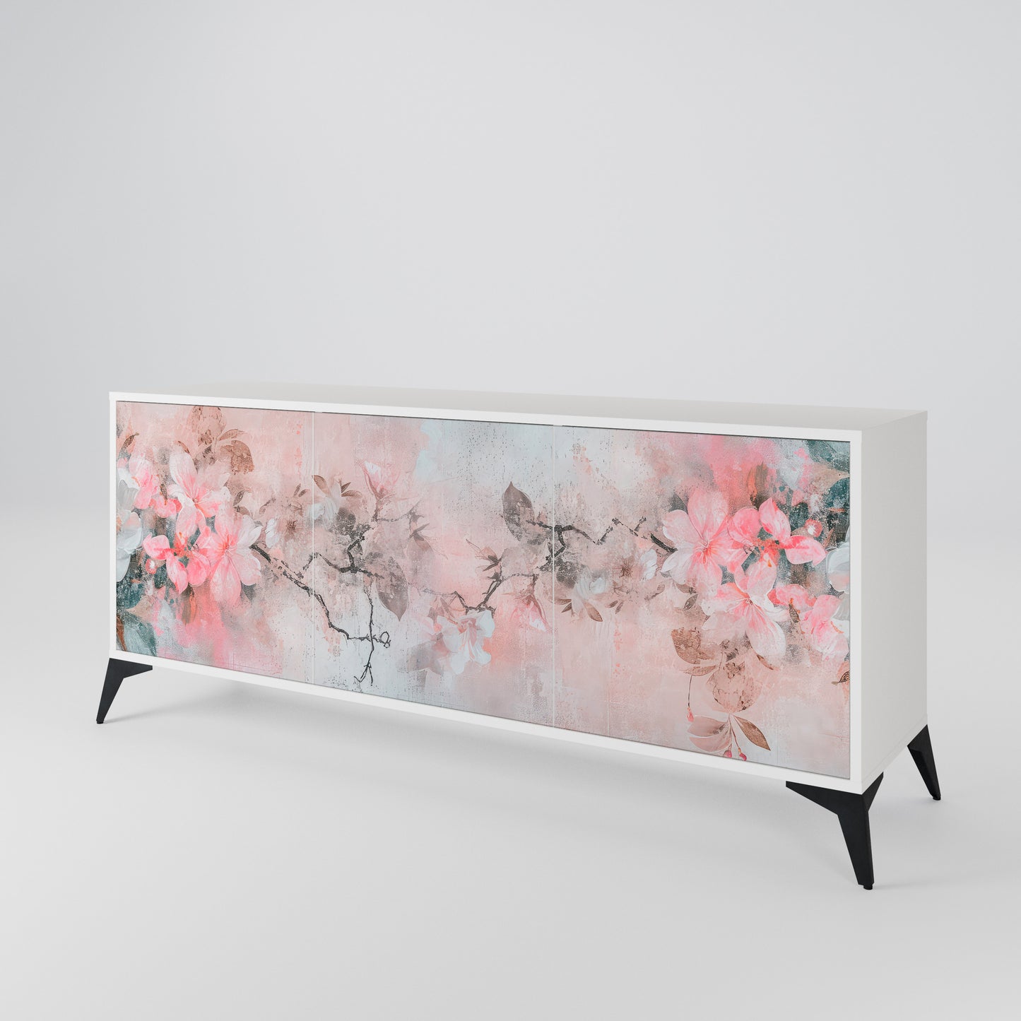 CHERRY BLOSSOM Madia a 3 Ante in Finitura Bianca