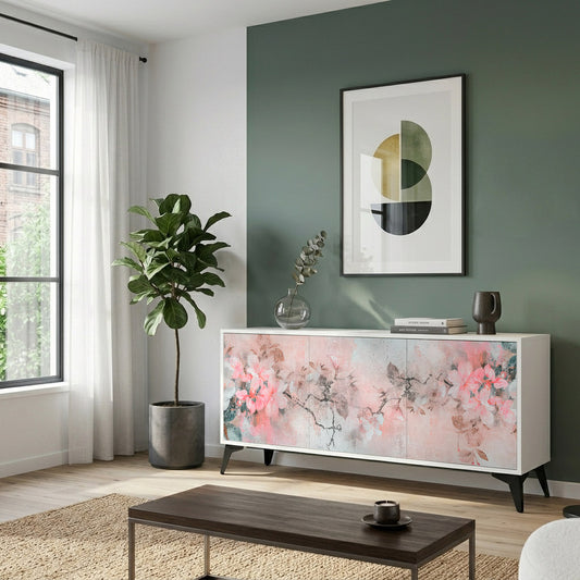 CHERRY BLOSSOM Madia a 3 Ante in Finitura Bianca