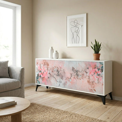 CHERRY BLOSSOM Madia a 3 Ante in Finitura Bianca