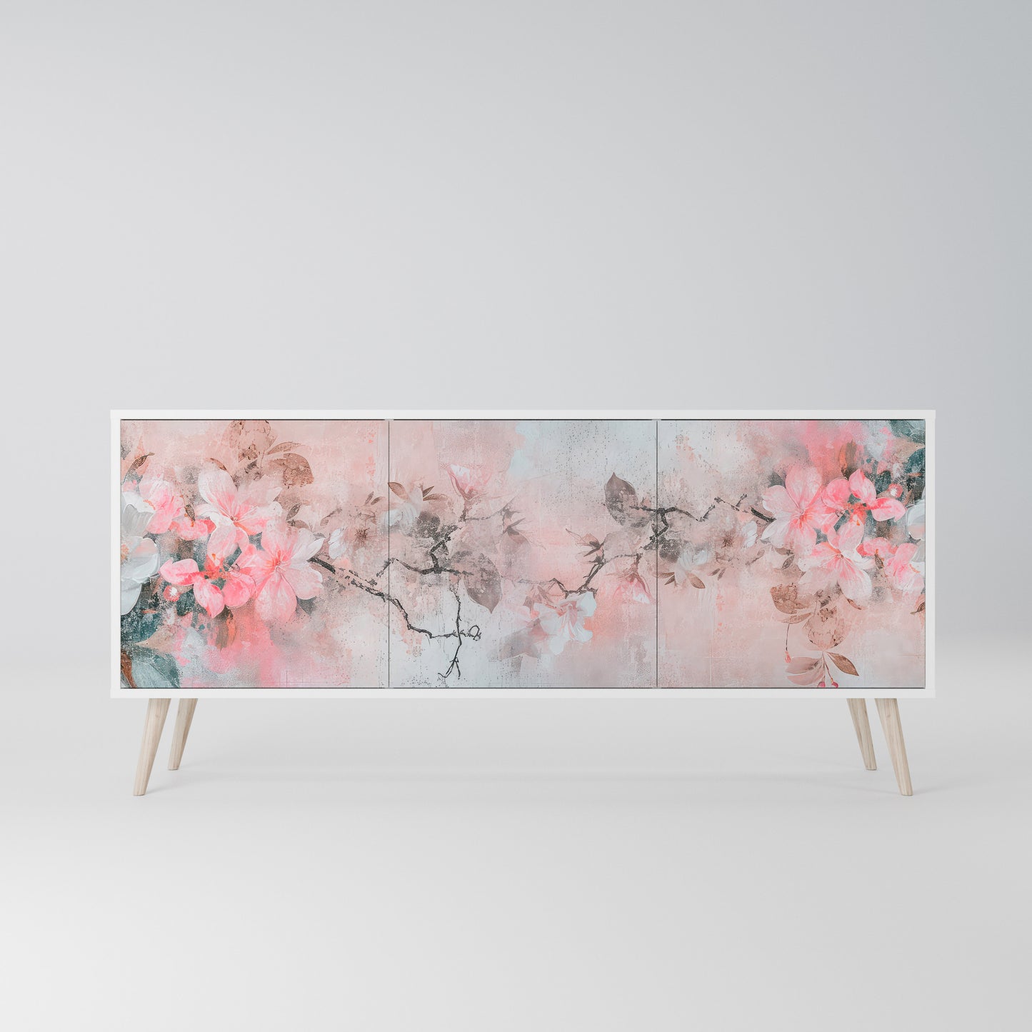 CHERRY BLOSSOM Madia a 3 Ante in Finitura Bianca