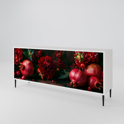 DAHLIAS AND POMEGRANATES Madia a 3 Ante in Finitura Bianca
