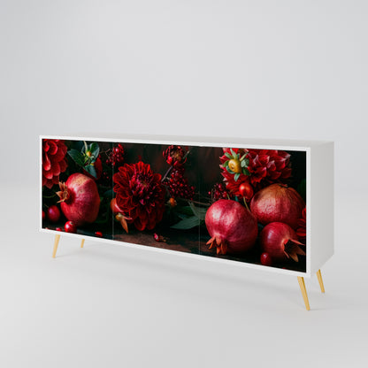 DAHLIAS AND POMEGRANATES Madia a 3 Ante in Finitura Bianca