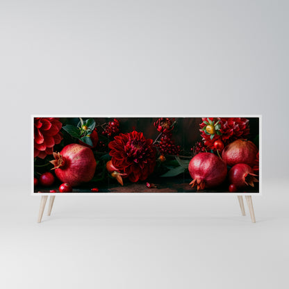 DAHLIAS AND POMEGRANATES Madia a 3 Ante in Finitura Bianca