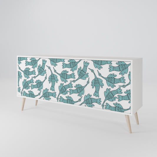 WATERSPOUT SONGIBIRD 3-Door Sideboard in White Finish