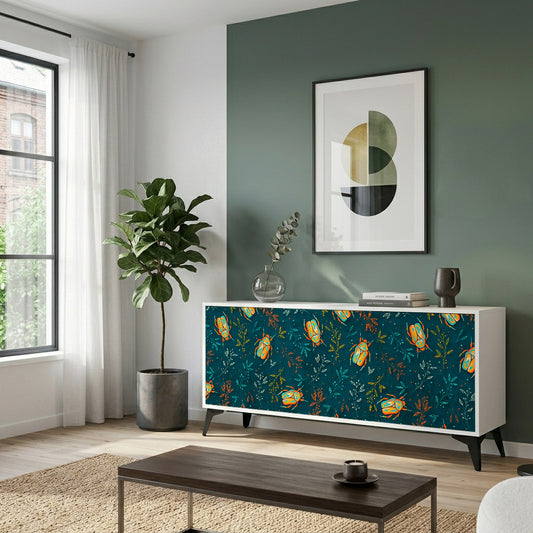 AUTUMN INSECTS Madia a 3 Ante in Finitura Bianca